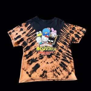 Haus of Hendo Hand Dyed  Tie-Dye T-Shirt - Black and Orange